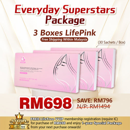 (B) LifePink Buy 3 Boxes 買3盒 美肤健康饮品 (+FREE VVIP Program + Welcome Gift 免费VVIP会员籍+欢迎礼) 💥