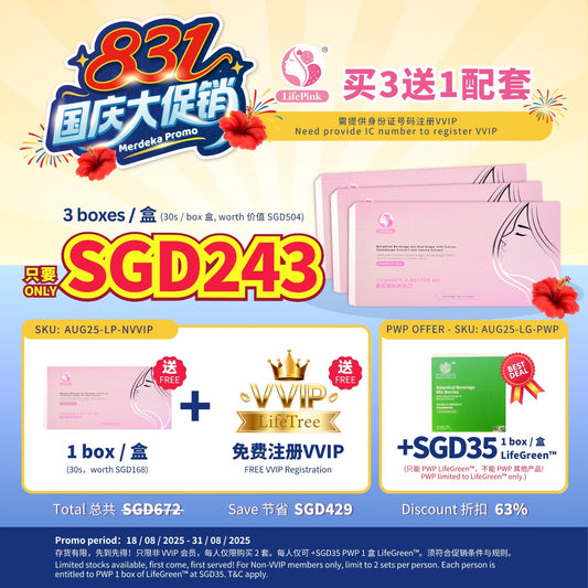 (A) LifePink Buy 3 Free 1 Boxes 買3盒 送1盒 美肤健康饮品 (+FREE VVIP Program + Welcome Gift 免费VVIP会员籍+欢迎礼) 💥